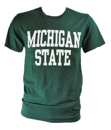 Michigan State University Spartans Block Design T-Shirt - Forest