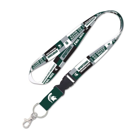 Michigan State University Spartans Color Block Lanyard with Detachable Buckle