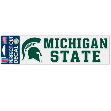 Michigan State Spartans Stacked Design Perfect Cut Decals 3" x 10"