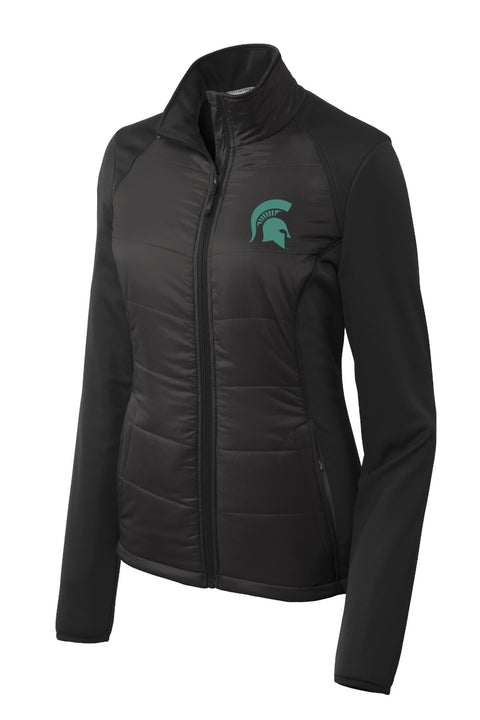 Michigan State University Spartans Embroidered Ladies Hybrid Soft Shell Jacket