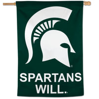 Michigan State Spartans Will Vertical Flag 28" x 40"