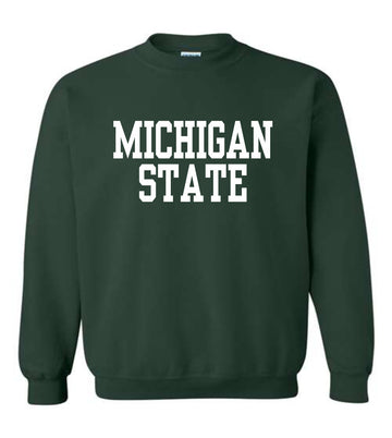 Michigan State University Spartans Youth Block Design Crewneck Sweatshirt