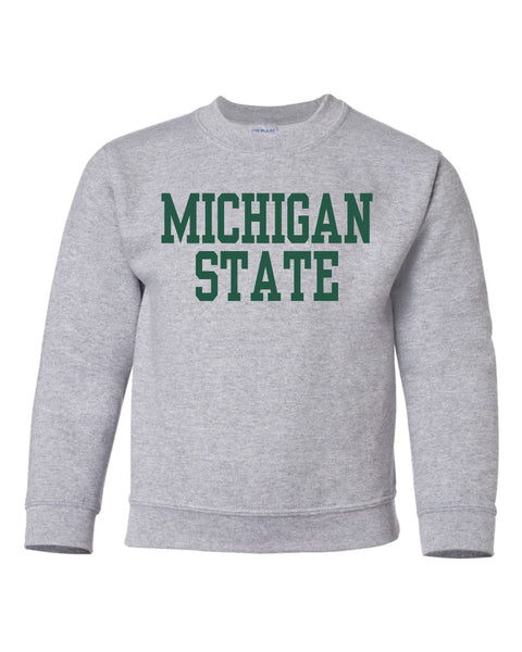 Michigan State University Spartans Youth Block Design Crewneck Sweatshirt