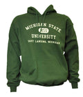 Michigan State University Spartans Hooded Sweatshirt "with East Lansing" Design Hooded Sweatshirt