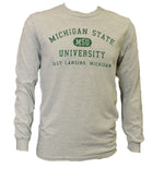 Michigan State University Spartans "with East Lansing" Design Long Sleeve T-Shirt