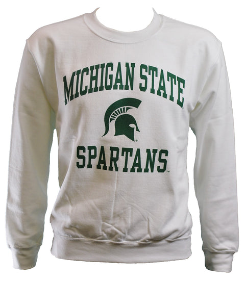 MICHIGAN STATE SPARTANS WHITE CREWNECK SWEATSHIRT