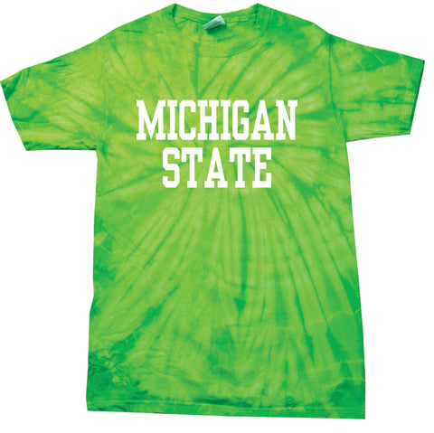 Michigan State University Spartans Spider Tie Dye Design T-Shirt (Assorted Colors)