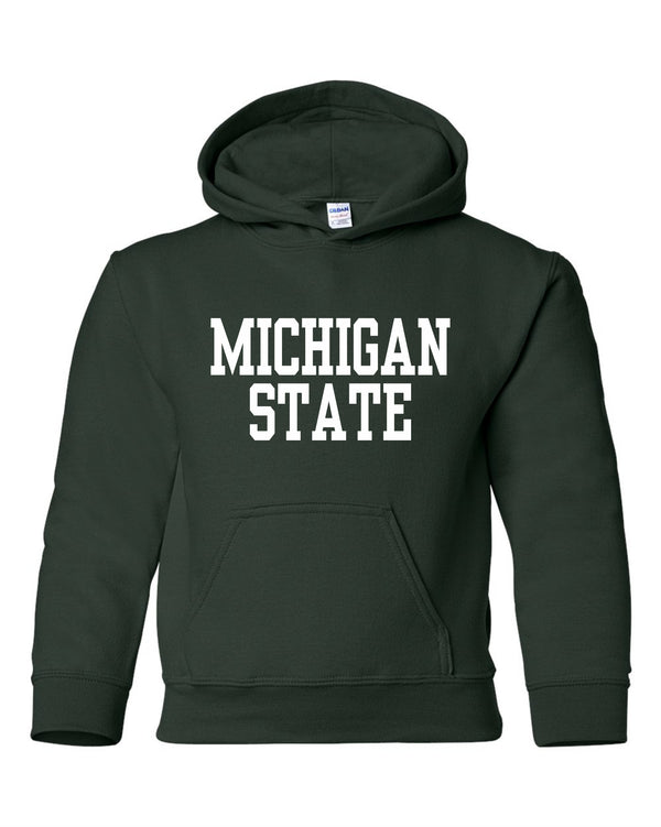 Michigan State University Spartans Block Design Youth Hooded Sweatshirt