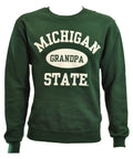 MICHIGAN STATE FOREST GREEN GRANDPA CREWNECK