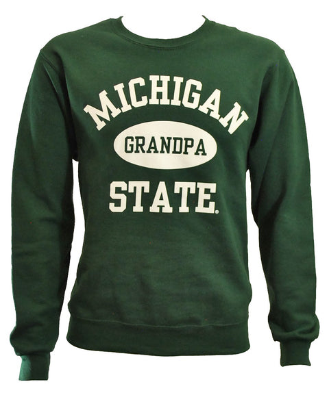 MICHIGAN STATE FOREST GREEN GRANDPA CREWNECK