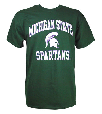 Michigan State University Spartans Sparty Head Spartan Helmet Design T-Shirt - Forest