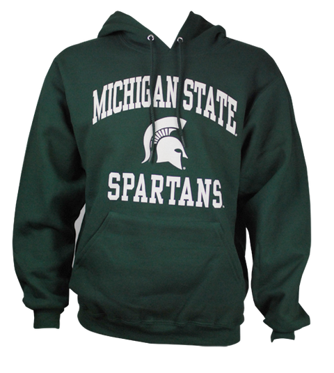 Michigan State University Spartans Spartan Helmet Design Heavy Weight Hooded Sweatshirt (Classic Colors)