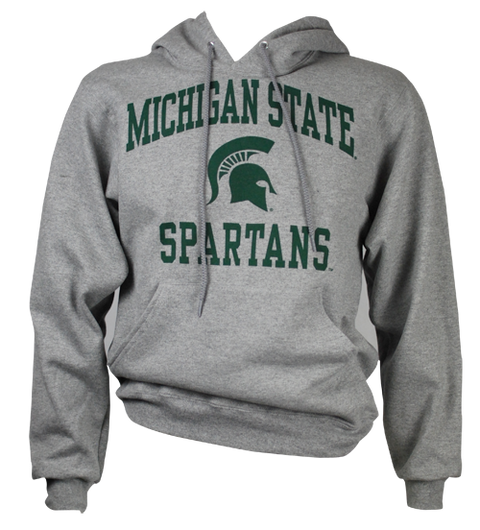 Michigan State University Spartans Spartan Helmet Design Heavy Weight Hooded Sweatshirt (Classic Colors)