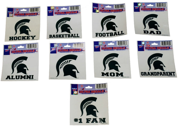MSU Removable Reusable Decals - FOOTBALL, BASKETBALL, MOM, DAD, GRANDPARENT, ALUMNI, #1 FAN, SOCCER, ROWING, LACROSSE, and More!